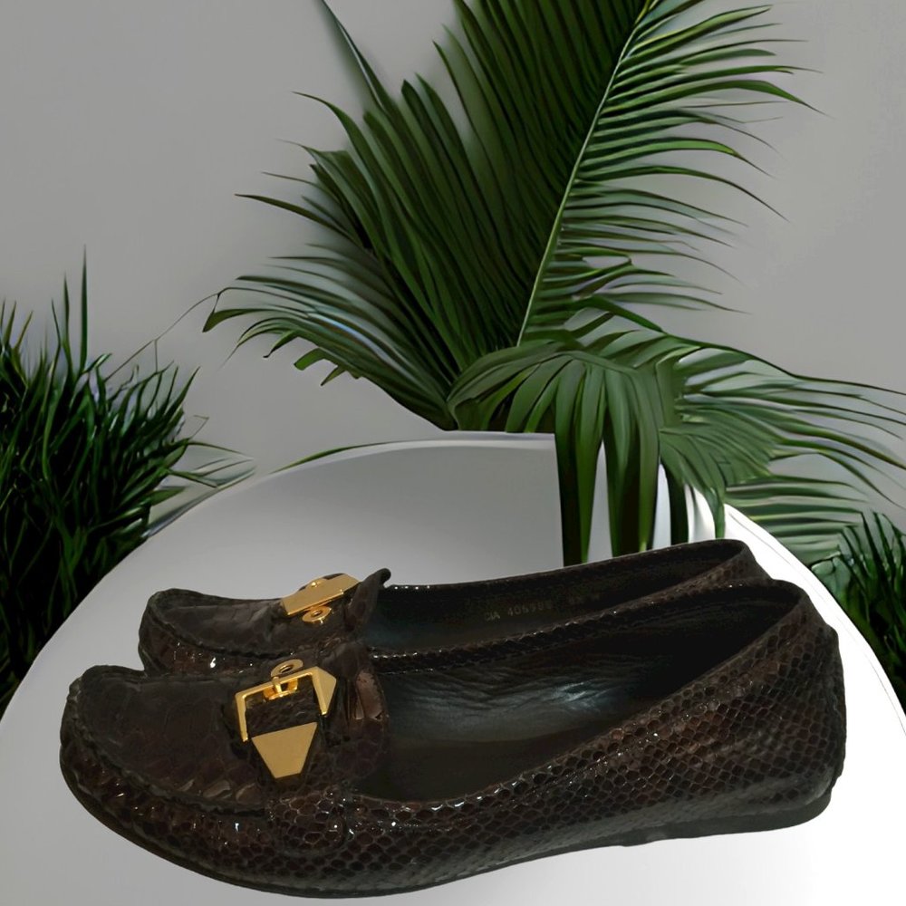 Stuart Weitzman Embossed Patent Leather Flats - image 1